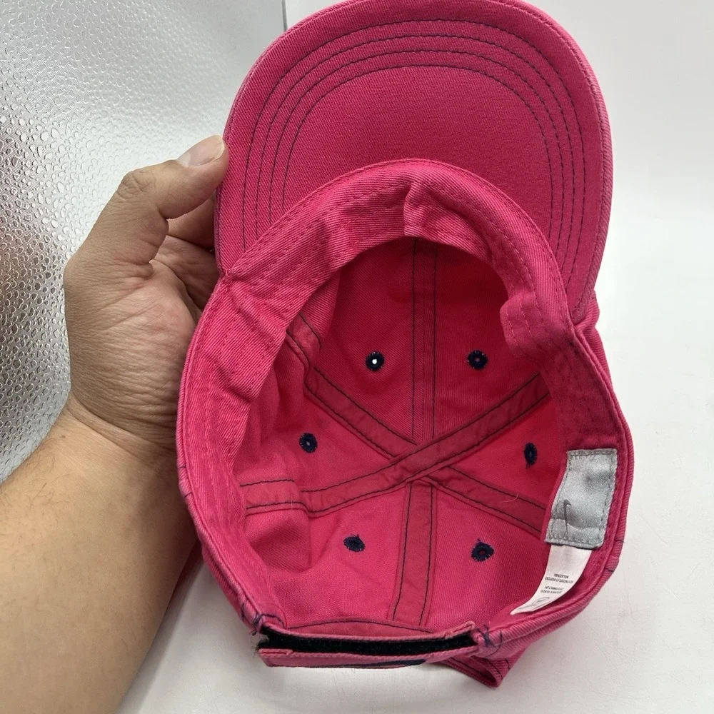 Vintage Y2K Nike Hat Baseball Cap Strapback Swoosh Pink Size Infant Silver Tag‎